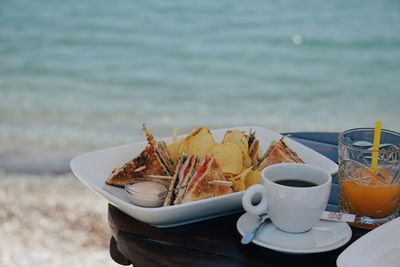 Close-up of food on table