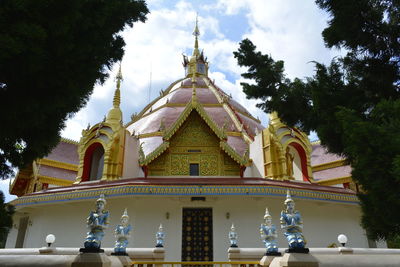 Low angle view of temple against sky