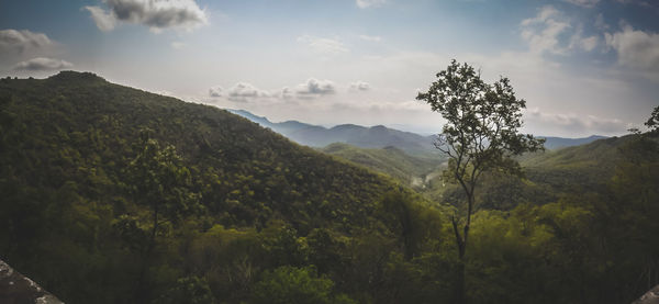 Scenic view of mountains against sky