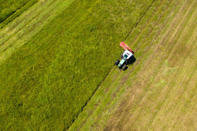 Tractor mowing the grass