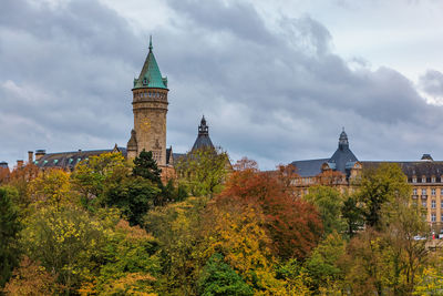 Low angle view of historic building against sky