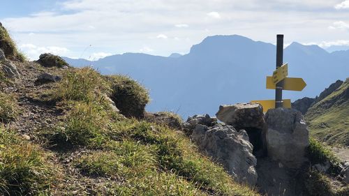 Scenic view of rock against sky