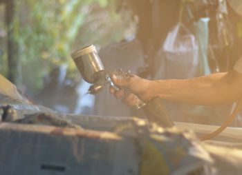 Man working on glass