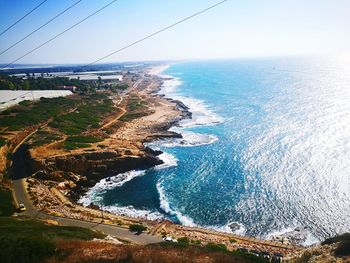 Aerial view of sea against sky