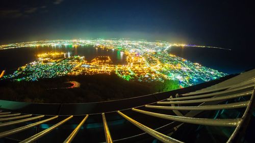 Illuminated sky at night