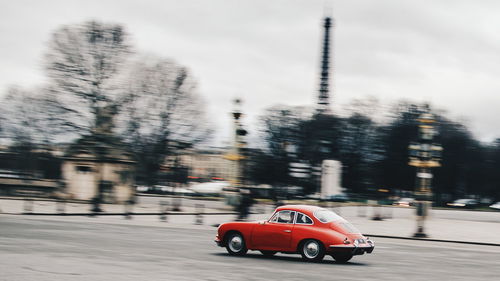 Cars parked on road