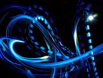 Close-up of illuminated light painting at night
