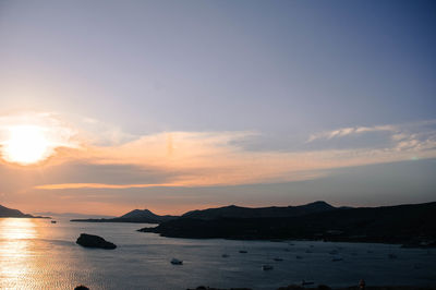 Scenic view of sea against sky at sunset