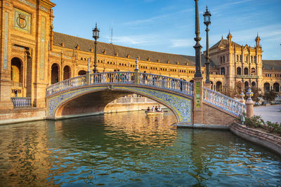 Arch bridge over river