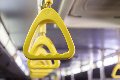 Close-up of yellow vintage car