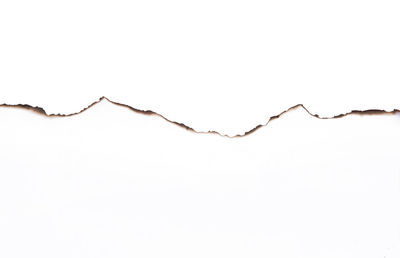 Close-up of barbed wire against white background
