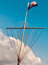 Low angle view of basketball hoop against sky
