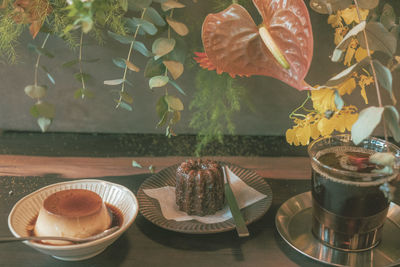 Potted plant on table