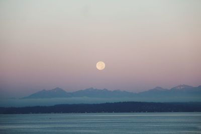 Scenic view of sea against sky at sunset