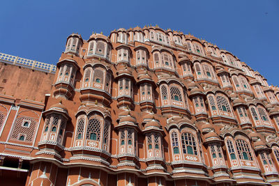 Low angle view of building against clear sky