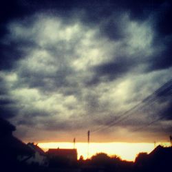 Scenic view of cloudy sky at sunset