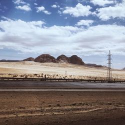 Scenic view of desert against sky