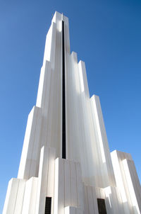 Low angle view of building against blue sky