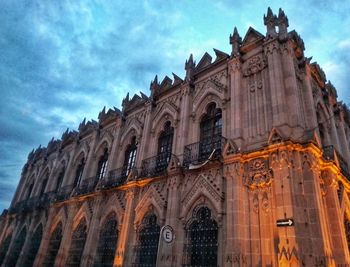 Low angle view of historical building against sky