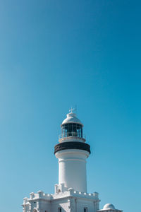 Low angle view of lighthouse against clear sky