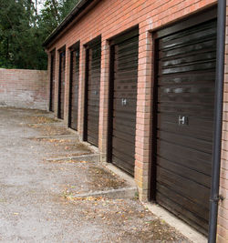 Closed door of building