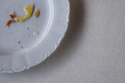 High angle view of empty plate on table