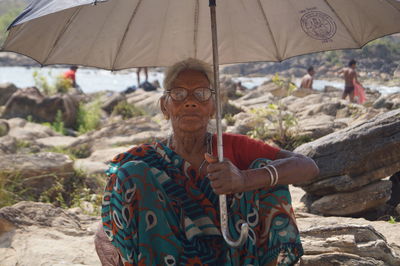 Portrait of woman on beach