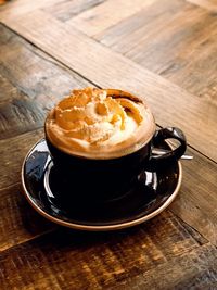 Close-up of coffee on table