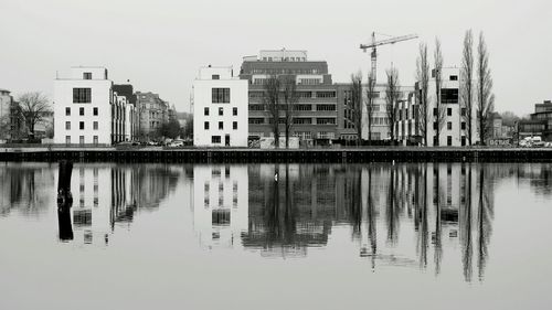 Reflection of buildings in water