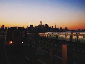 View of cityscape at dusk