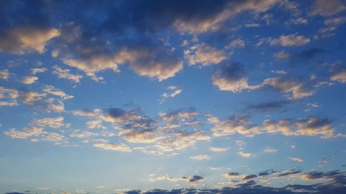 Low angle view of sky at sunset