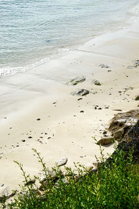 High angle view of beach