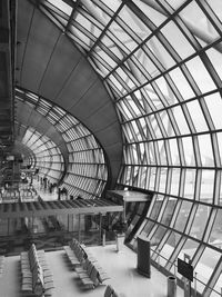 High angle view of seats at airport