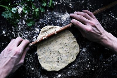 Midsection of man holding ice cream