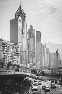 View of skyscrapers in city