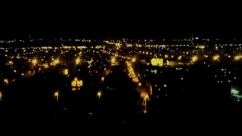 View of illuminated cityscape at night