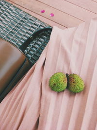 High angle view of fruits on table