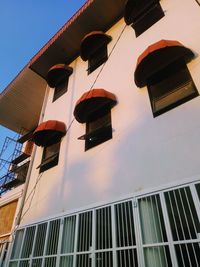 Low angle view of modern building against sky