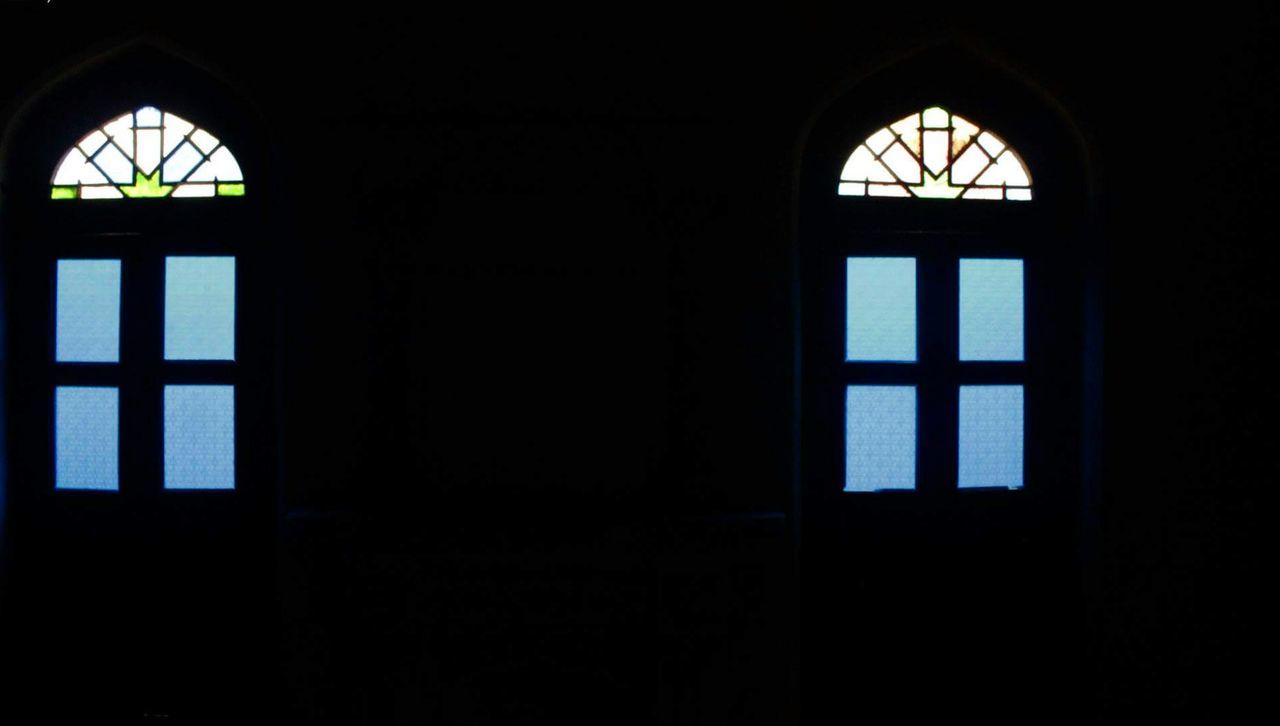 indoors, window, arch, architecture, built structure, glass - material, closed, door, house, home interior, curtain, transparent, day, no people, dark, open, pattern, entrance, sunlight, doorway