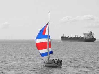 Boats sailing in sea