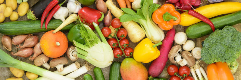 High angle view of vegetables