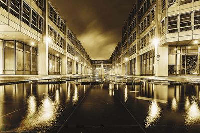 Reflection of buildings in water