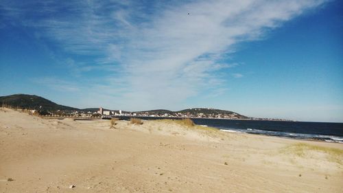 Scenic view of beach against sky