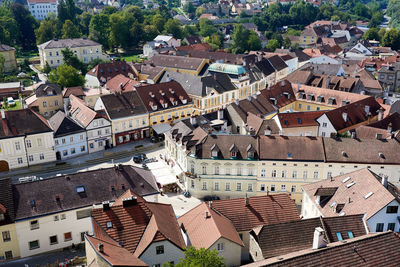 High angle view of townscape