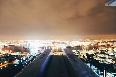 Illuminated cityscape at night