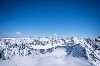 View of the mountains from a height of 3440 m in pitztal, austria