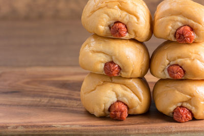 Close-up of bread on table