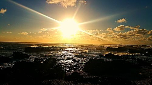 Scenic view of sunset over sea