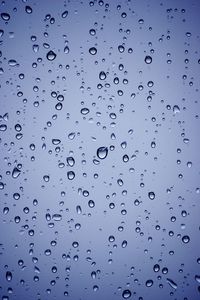 Full frame shot of water drops on window