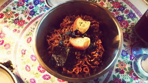 Close-up of served food